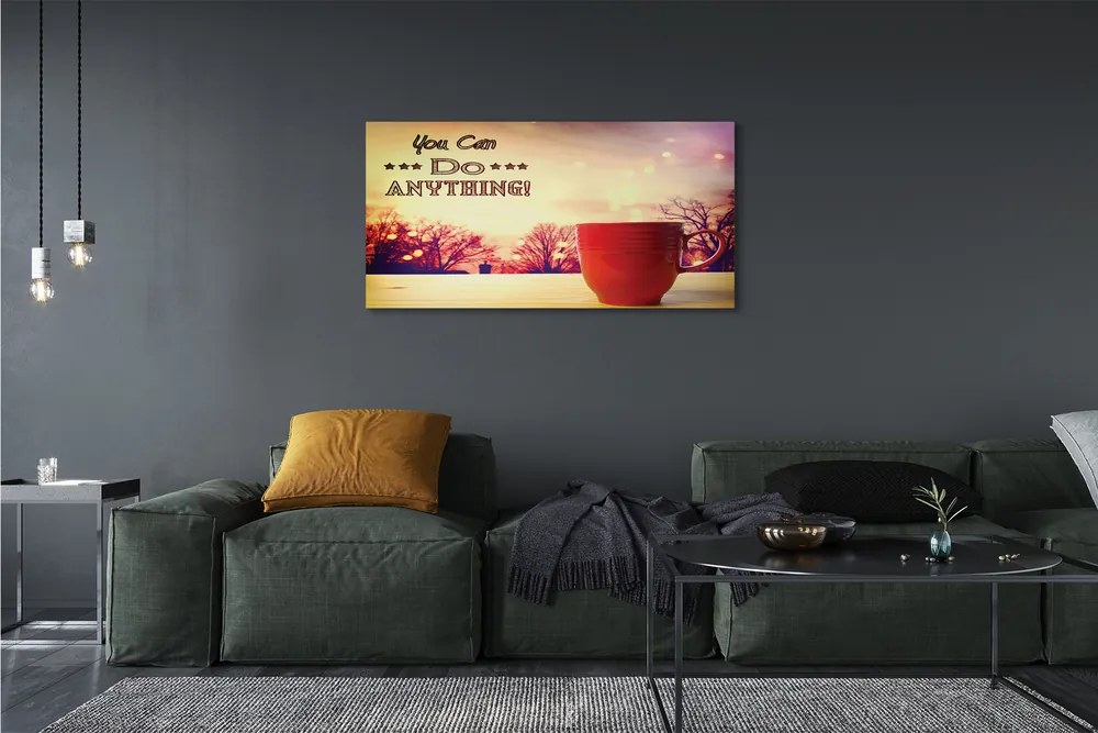 Obraz na płótnie Jesienny Napis na Kubku