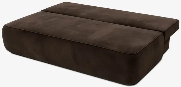 Sofa z Funkcją Spania ARVETO Brązowa Welurowa Nowoczesna