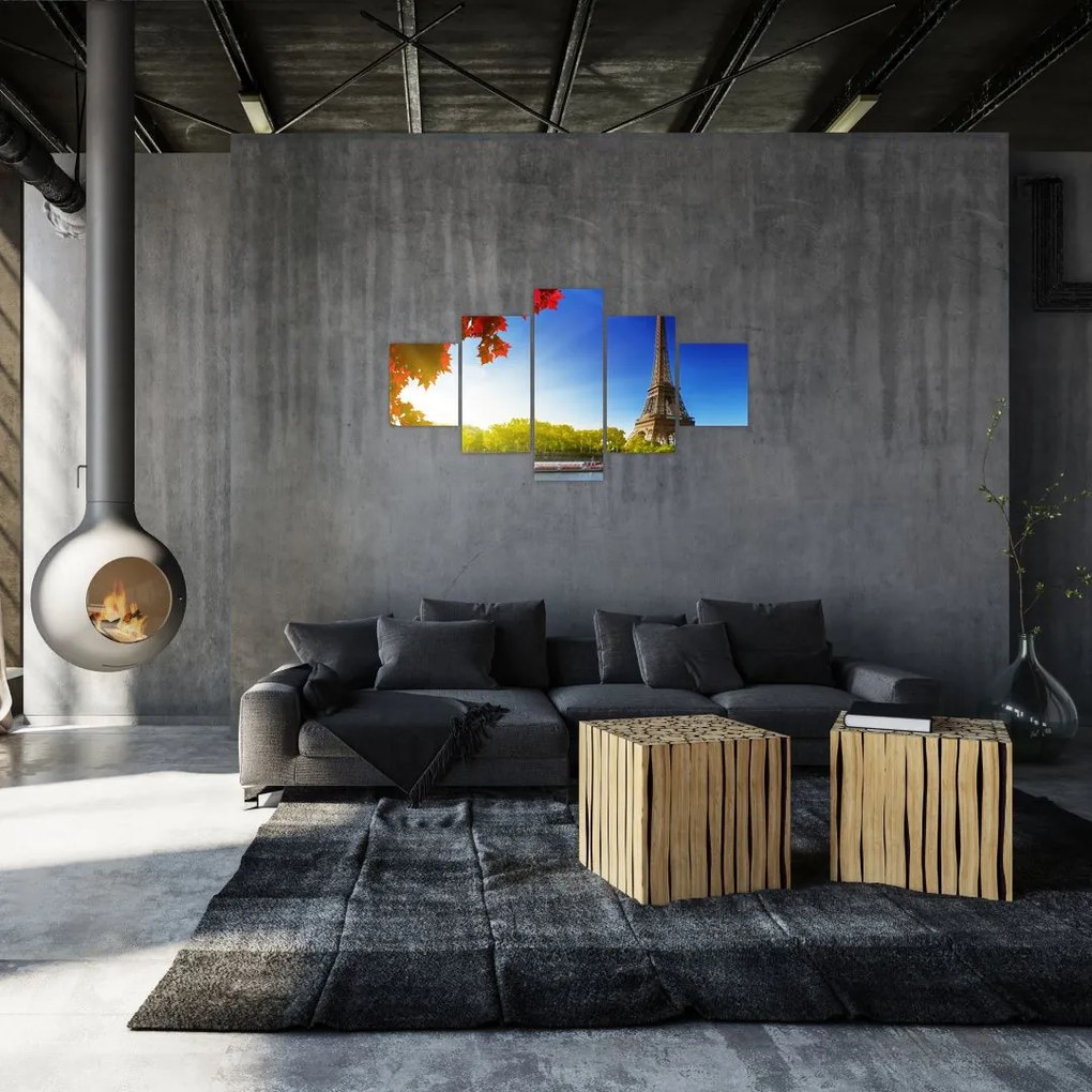 Obraz - jesień w Paryżu (125x70 cm)