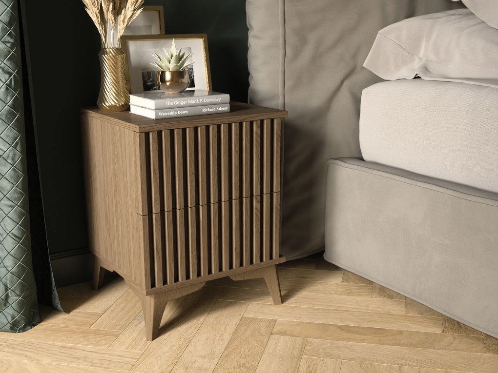 PROMOCJA Stolík nocny ENTSIAN 40x40 cm, dąb artisan II jakość