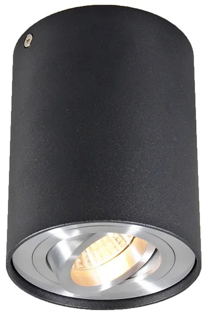 Inteligentny reflektor natynkowy czarny ze stalą z WiFi GU10 - Rondoo Up Nowoczesny Oswietlenie wewnetrzne