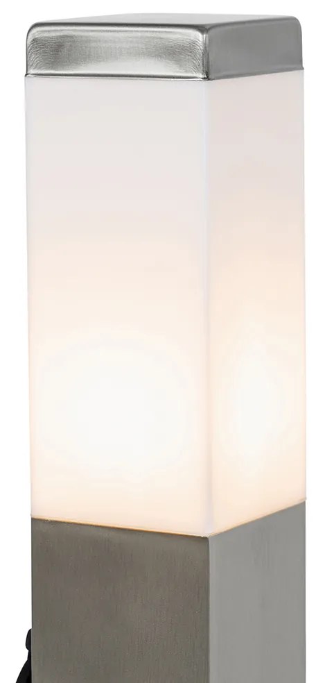 Zewnetrzna Nowoczesna lampa zewnętrzna 45 cm stalowa z gniazdkiem IP44 - Malios Nowoczesny Oswietlenie zewnetrzne