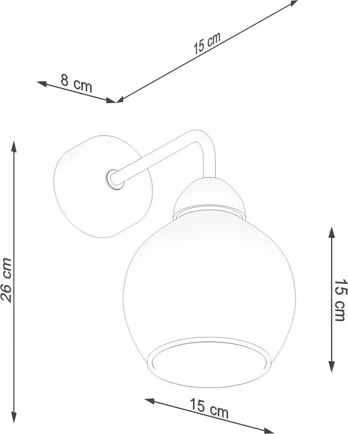 Czarny kinkiet ø 15 cm Grande – Sollux