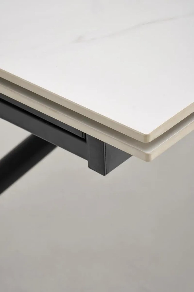 Stół rozkładany VITORINO 160(220)x90 biały marmur HALMAR