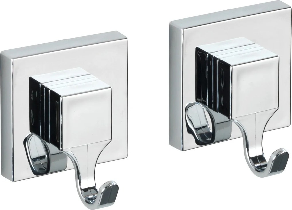 Wieszaki na przyssawki QUADRO, Vacuum-Loc, 2 sztuki w komplecie, WENKO