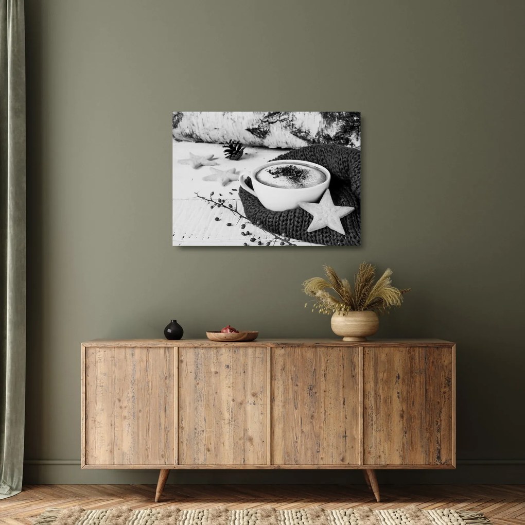Obraz na szkle - Zimowe cappuccino (70x50 cm)