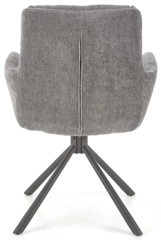 Krzesło obrotowe, szare, 360°, wygodne, nowoczesne, tkanina ODIN #15 K495