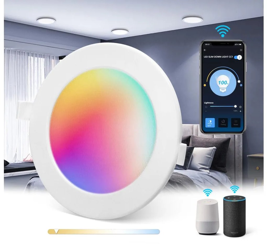 Aigostar - LED RGBW 15W podhledové stmívatelné svítidlo MESH 230V