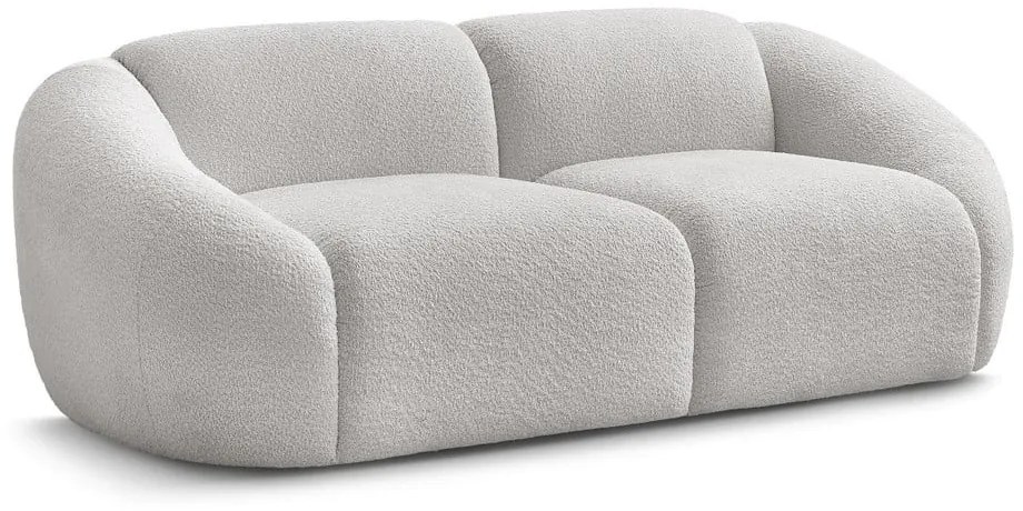 Jasnoszara sofa z materiału bouclé 230 cm Tina – Bobochic Paris