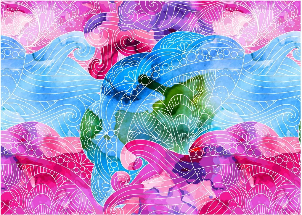 Obraz na szkle - Kolorowe fale (70x50 cm)