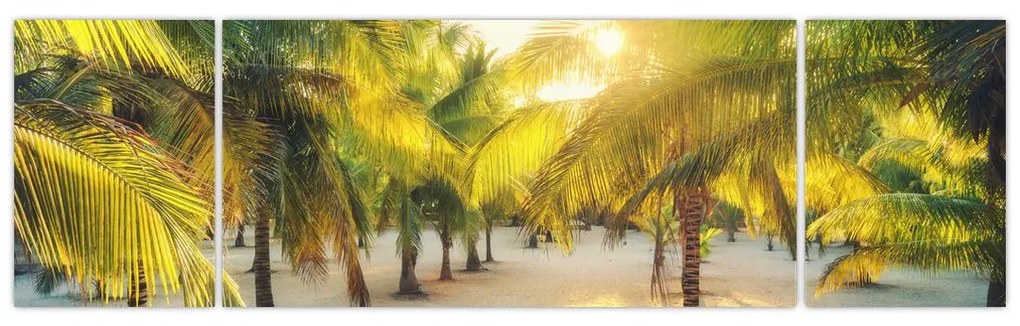 Obraz - Kobieta w palmach (170x50 cm)