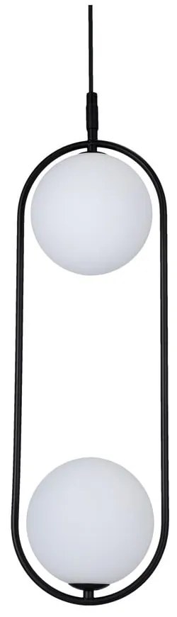 Czarna lampa wisząca ze szklanym kloszem 18.5x15 cm Cordel – Candellux Lighting