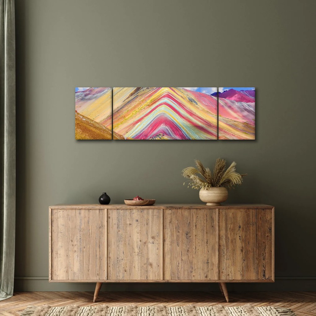 Obraz - Rainbow Mountain, Peru (170x50 cm)