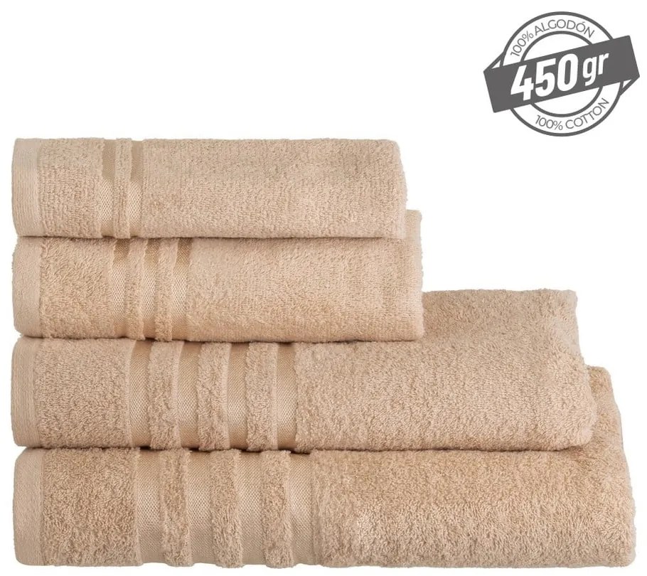 Beżowy bawełniany ręcznik kąpielowy frotte 70x140 cm Simple – Casa Selección