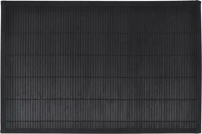 Zestaw 6 czarnych podkładek z bambusa, ręcznie robione, 30 x 45 cm