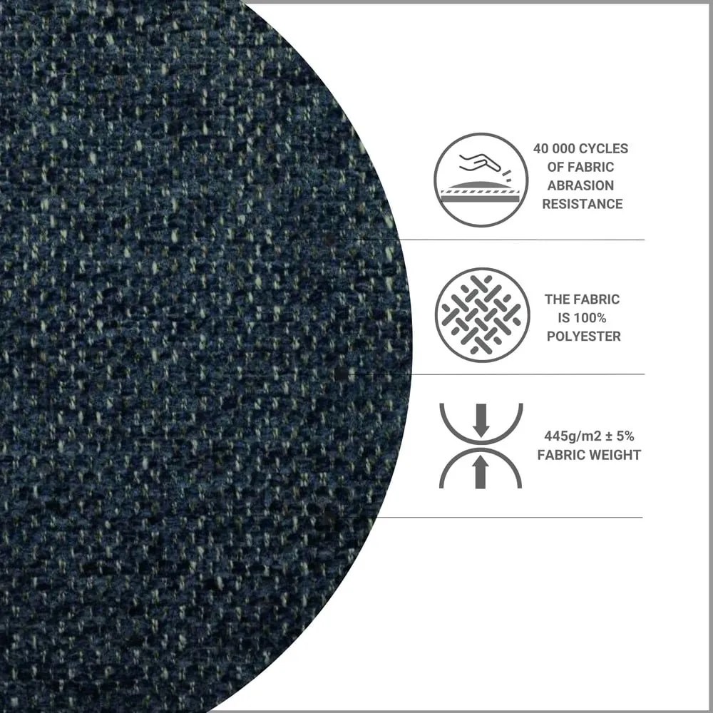 Ciemnoniebieskie tapicerowane łóżko dwuosobowe ze schowkiem 200x200 cm Senses – Maison de Rêve