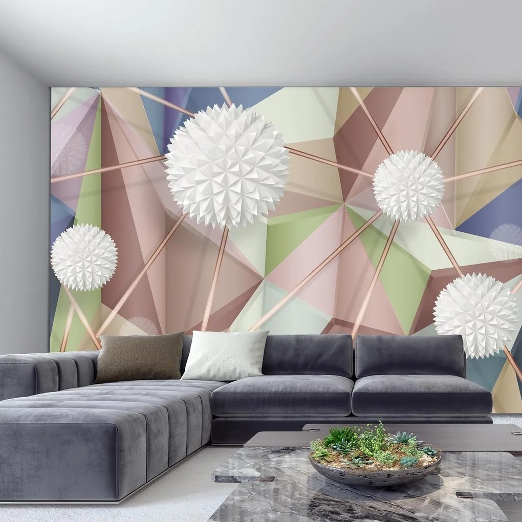 Fototapeta - Abstrakcja 3D w pastelowych kolorach (196x136 cm)