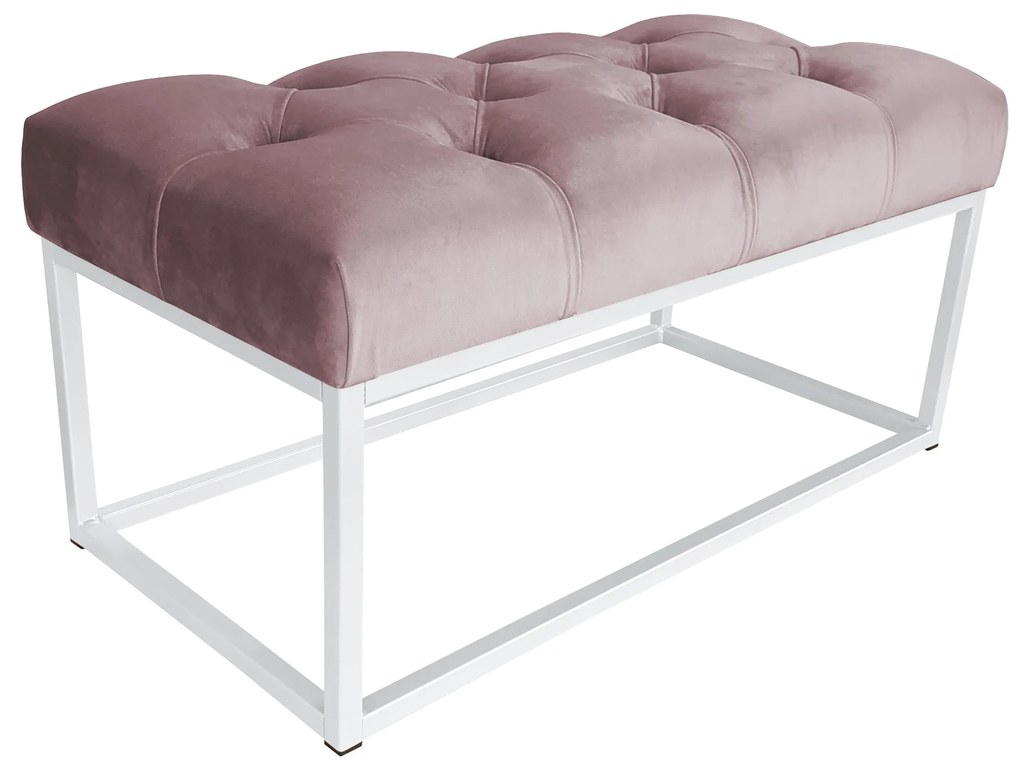 Ławka CHESTERFIELD LOFT podstawa biała pufa podnóżek MG55