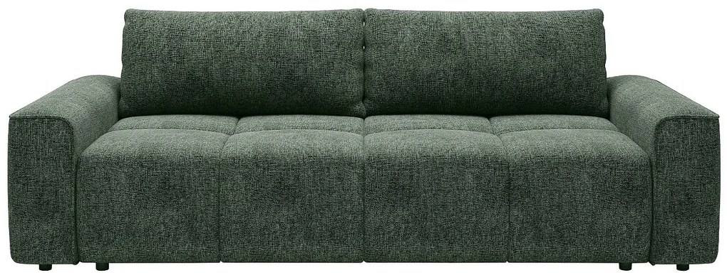 Kanapa rozkłądana 4-osobowa z tkaniny teksturowanej zielonej MINTURNO