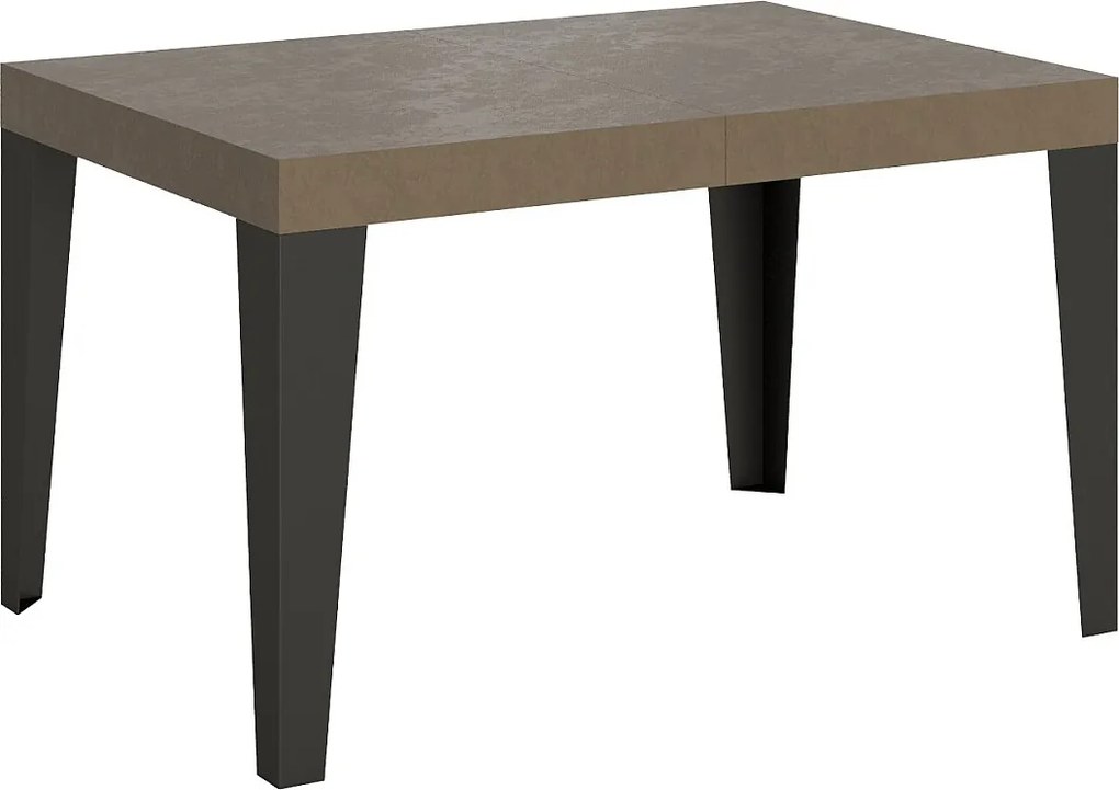Stół rozkładany 120/224x90 cm Flame szaro-beżowy nogi antracytowe