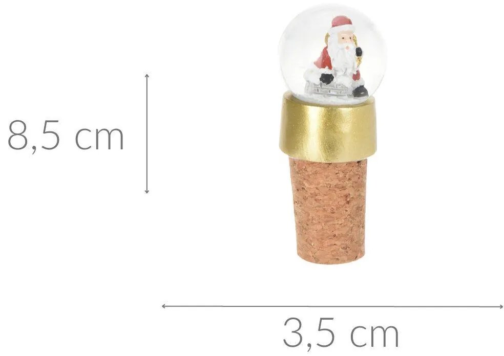 Świąteczny korek do butelki z ozdobną kulą śnieżną
