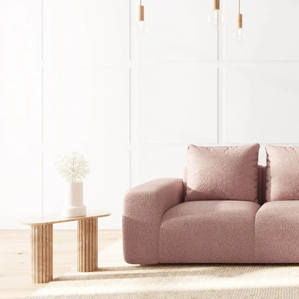 Różowa sofa z materiału bouclé 287 cm Monce – Rodier