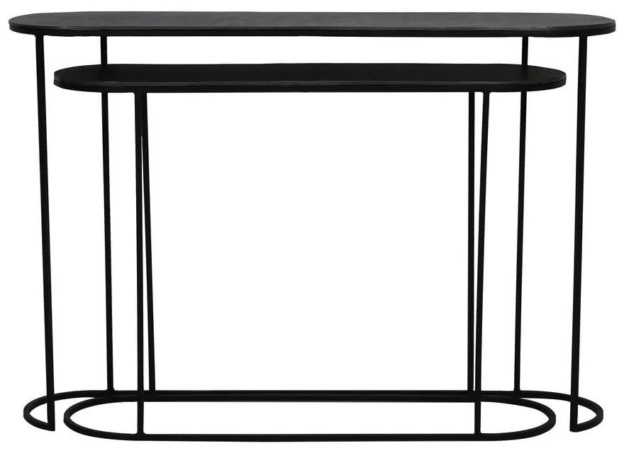 Czarne metalowe konsole zestaw 2 szt. 28x118 cm Bocov – Light &amp; Living