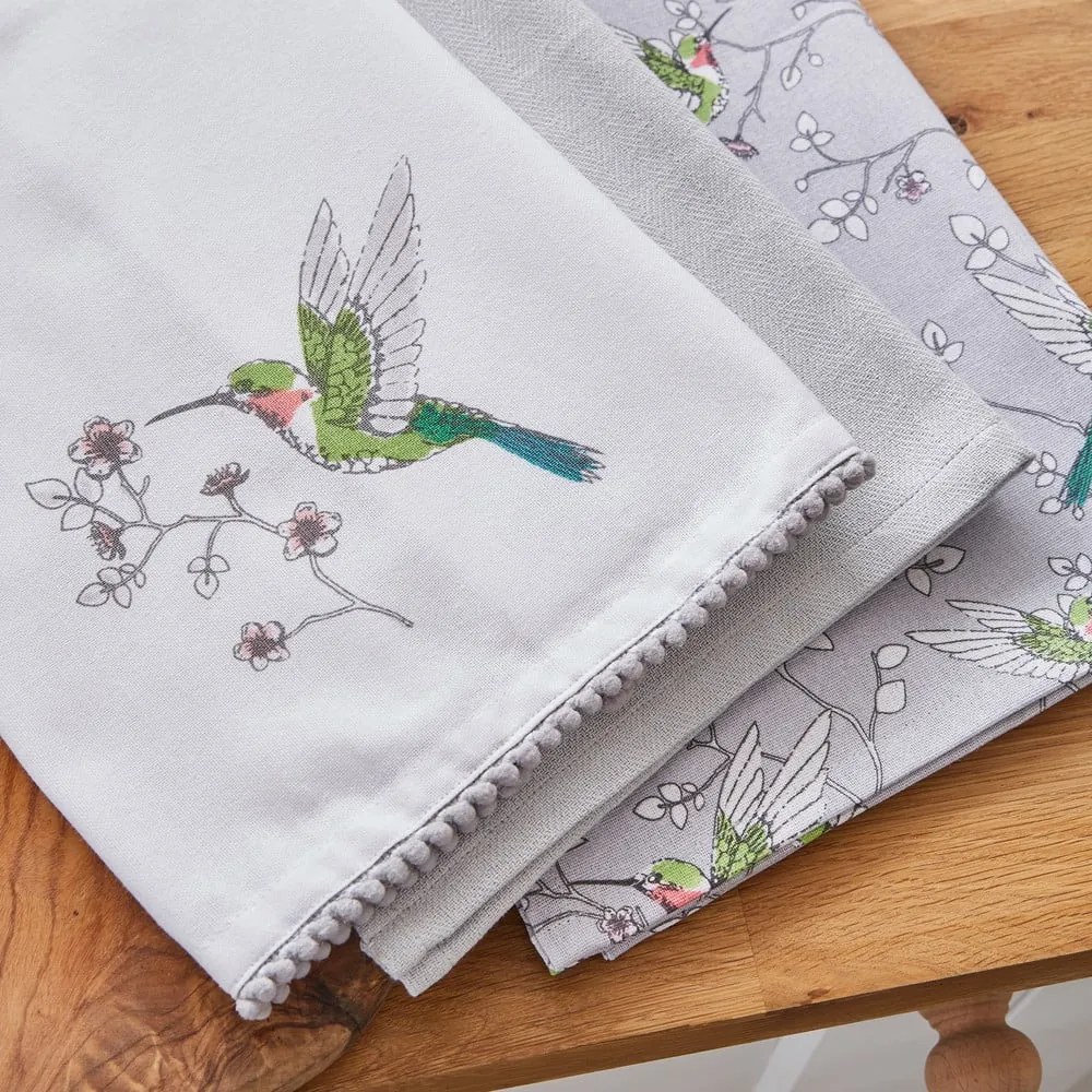 Bawełniane ścierki zestaw 3 szt. 45x65 cm Hummingbirds – Cooksmart ®