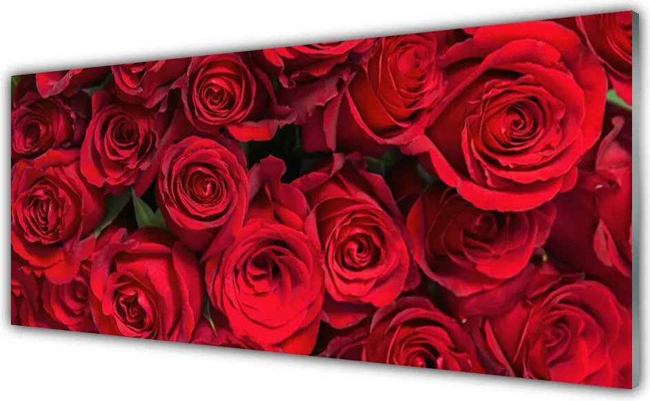 Panel Szklany Klasyczny Bukiet Czerwonych Róż