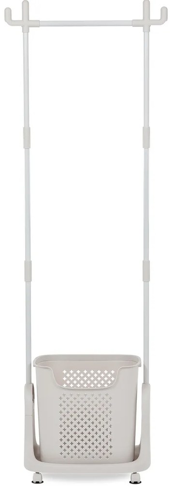 Stojak na ubrania z koszem GD-186 BGE, plastik,biały