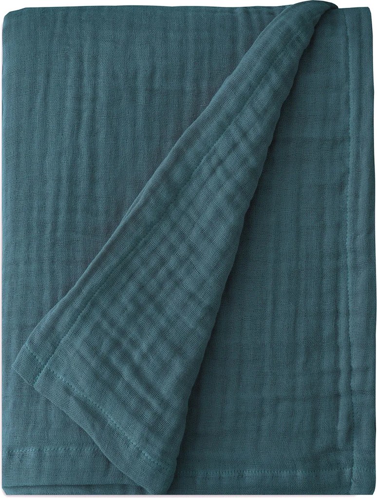 Narzuta muślinowa turkusowa 140x200 cm