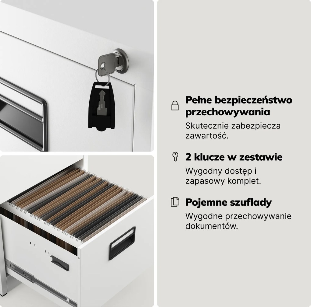 Szafa kartotekowa metalowa z 5 szufladami biała, 460x1625.5x600 mm: SARA V5