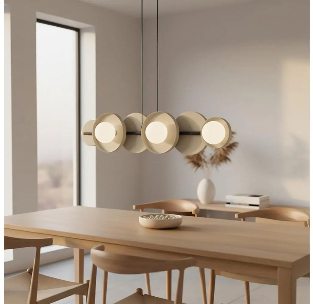 Żyrandol na lince MODEL 6xG9/8W/230V beżowy