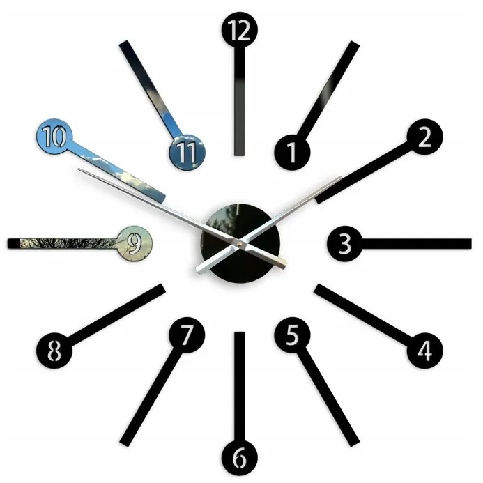 Zegar ścienny naklejany duży nowoczesny akrylowy na ścianę do salonu loft