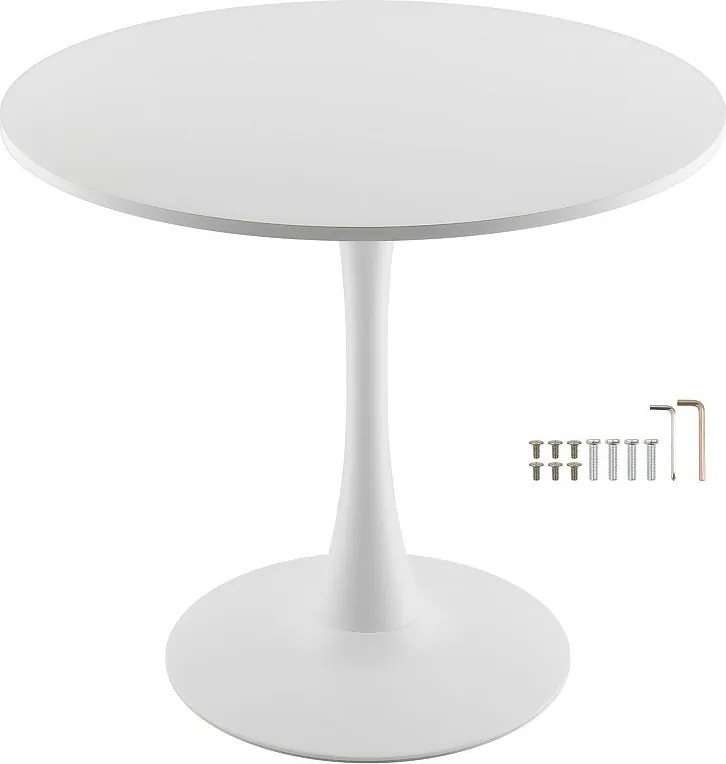 Tabela Zespołowa SucceBuy 80 cm Okrągły Drewniany Stół Jadalny dla 2-4 Osób (Tylko Stół)