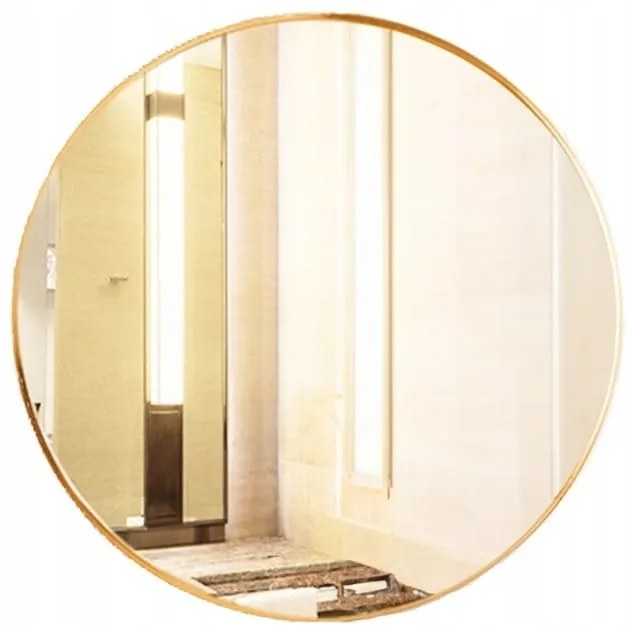 Okrągłe lustro – średnica 70 cm, cienka rama, wraz z elementami mocującymi