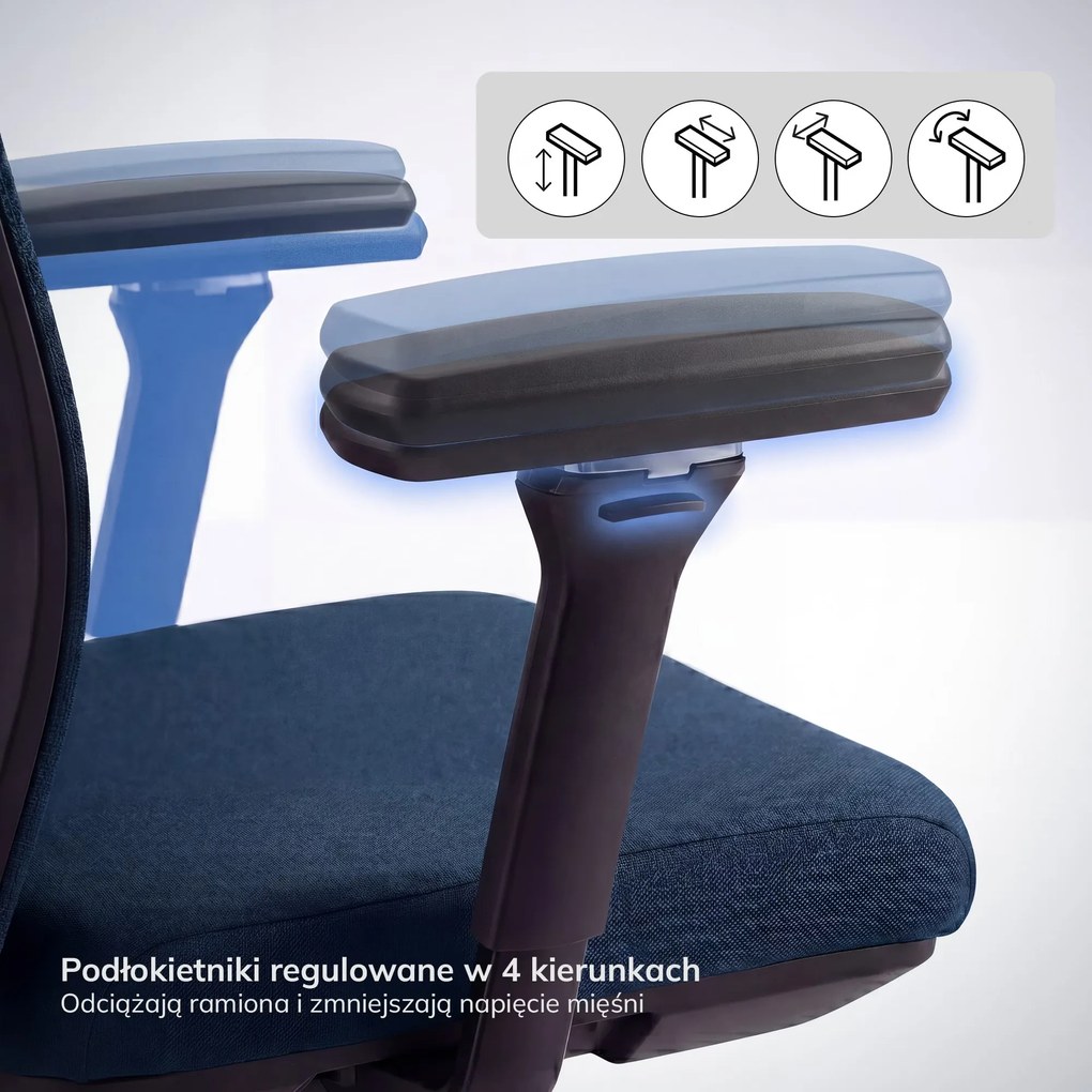 Fotel biurowy ergonomiczny ciemnoniebieski VECTOR