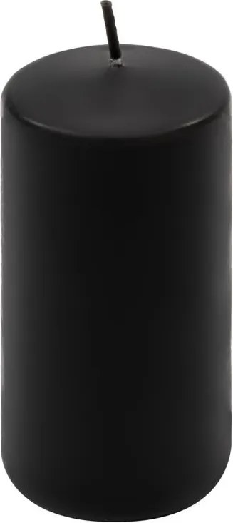 Zestaw świec filarowych, 10 cm, Ø 5 cm, czarne, 16 szt.