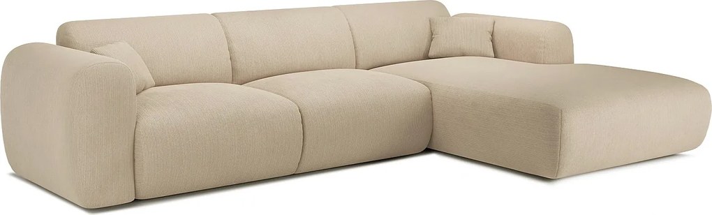 Kanapa narożna prawostronna dużych rozmiarów z  terakotowego weluru  - POGNI Pascala Morabito