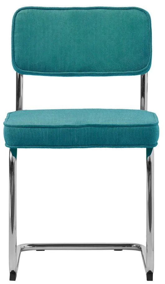 Turkusowe sztruksowe krzesło Rupert – Unique Furniture