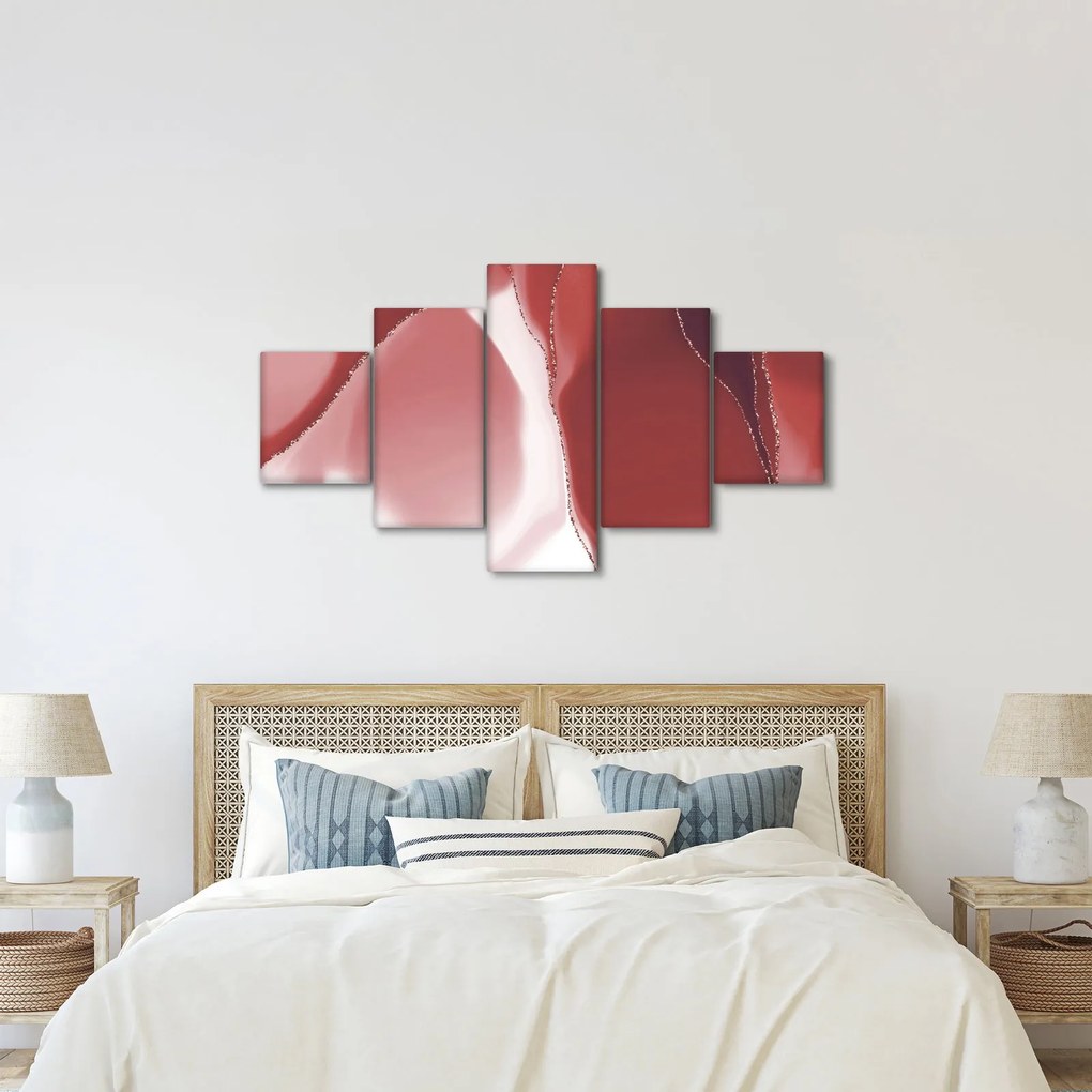 Obraz - Czerwony abstrakcyjny kwiat N⁰3 (125x70 cm)