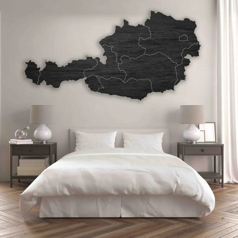 Drewniana mapa na ścianie Austrii - 10 szt | SENTOP