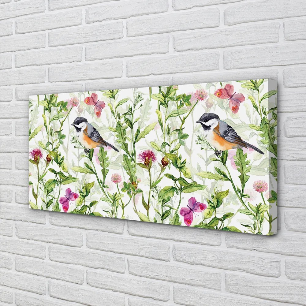 Duży obraz na płótnie Malarski Ptak w Trawie