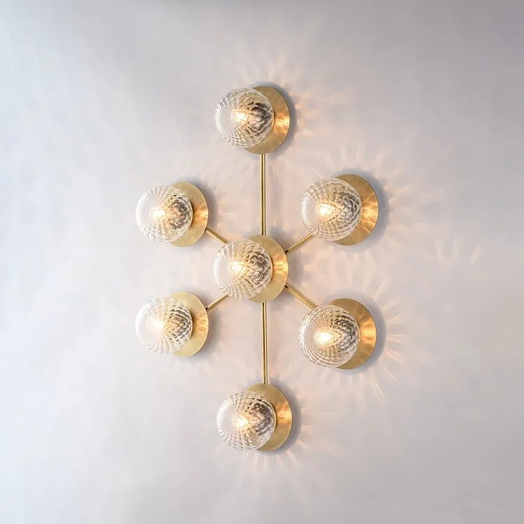 Lampa sufitowa Harmony z szczotkowanego brązu, 7 lamp, dł. 85 x 62, BL285-PL7-BRZ