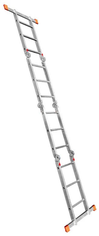 Aluminiowa uniwersalna drabina przegubowa, 4x3 szczeble, długość 3,565 m