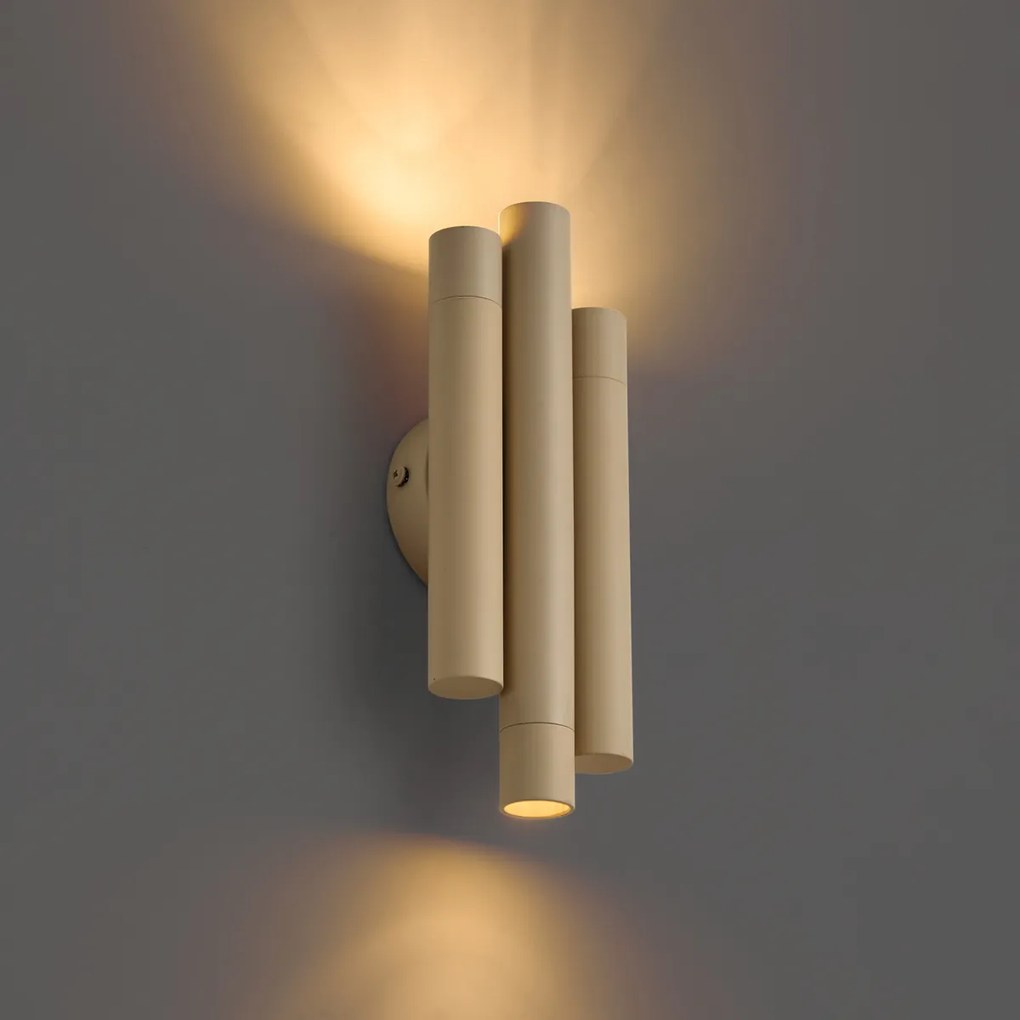 Lampa ścienna retro beżowa 3-punktowa - Pipes