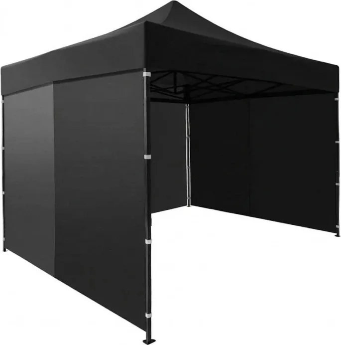 Pawilon ogrodowy eventowy FGA1, 3x3 m, automatyczny ze ściankami - namiot zamykany, czarny