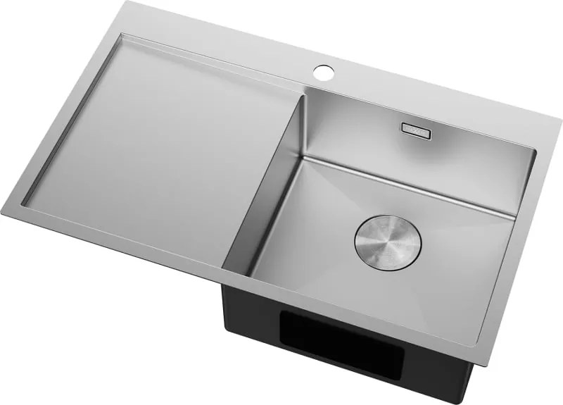 Mexen Exar zlewozmywak stalowy 1-komorowy z ociekaczem, prawy 780 x 480 mm, inox - 6434781010P-01