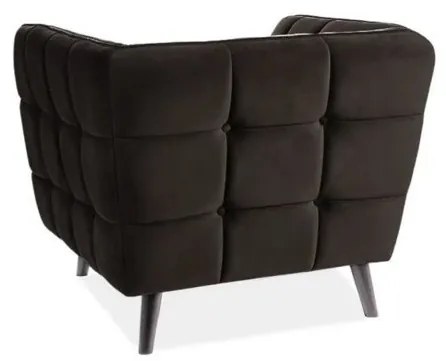 Czarny fotel relaksacyjny CASTELLO 1 VELVET