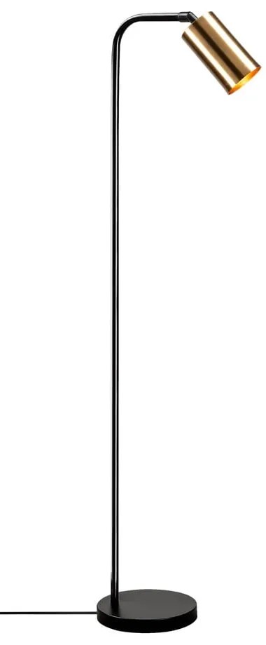 Lampa stojąca w czarno-złotym kolorze z metalowym kloszem (wysokość 120 cm) Emek – Opviq lights